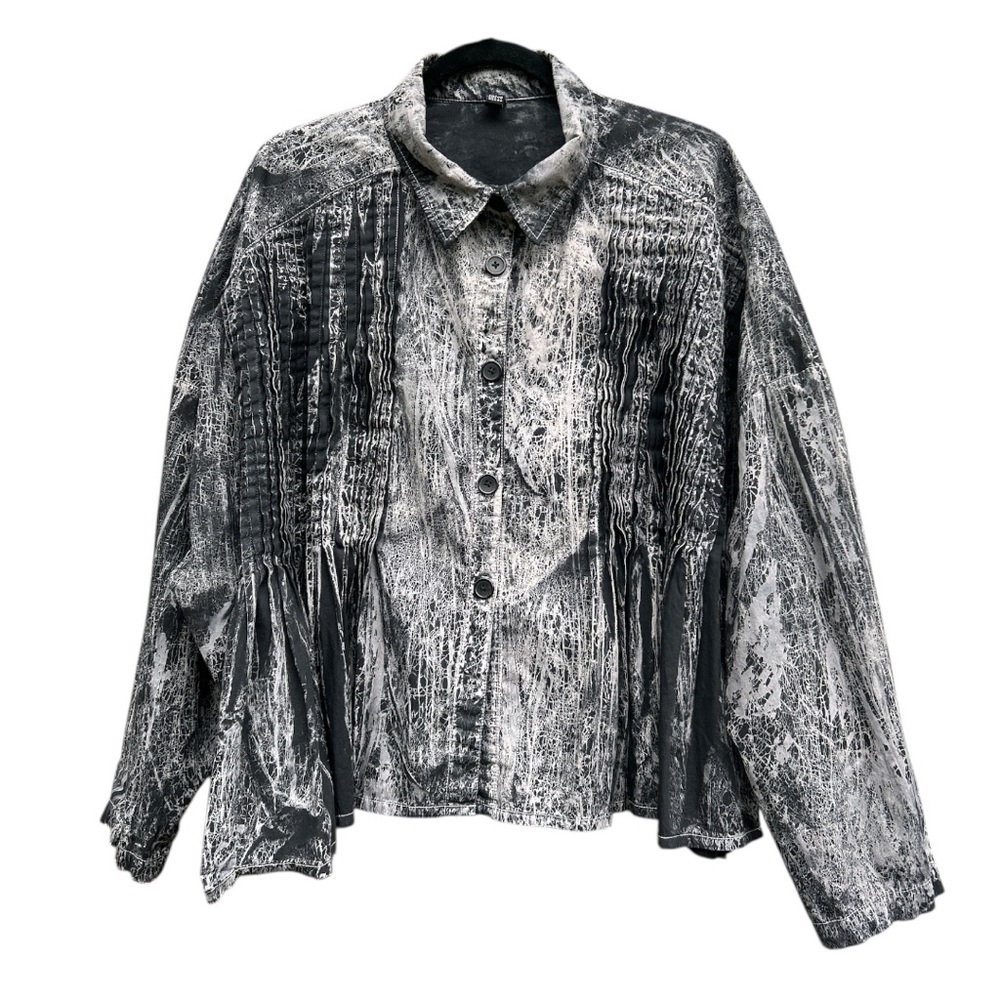 Dress To Kill Abstract Art-to-Wear Blouse | Lagenlook Avant-Garde USA Made